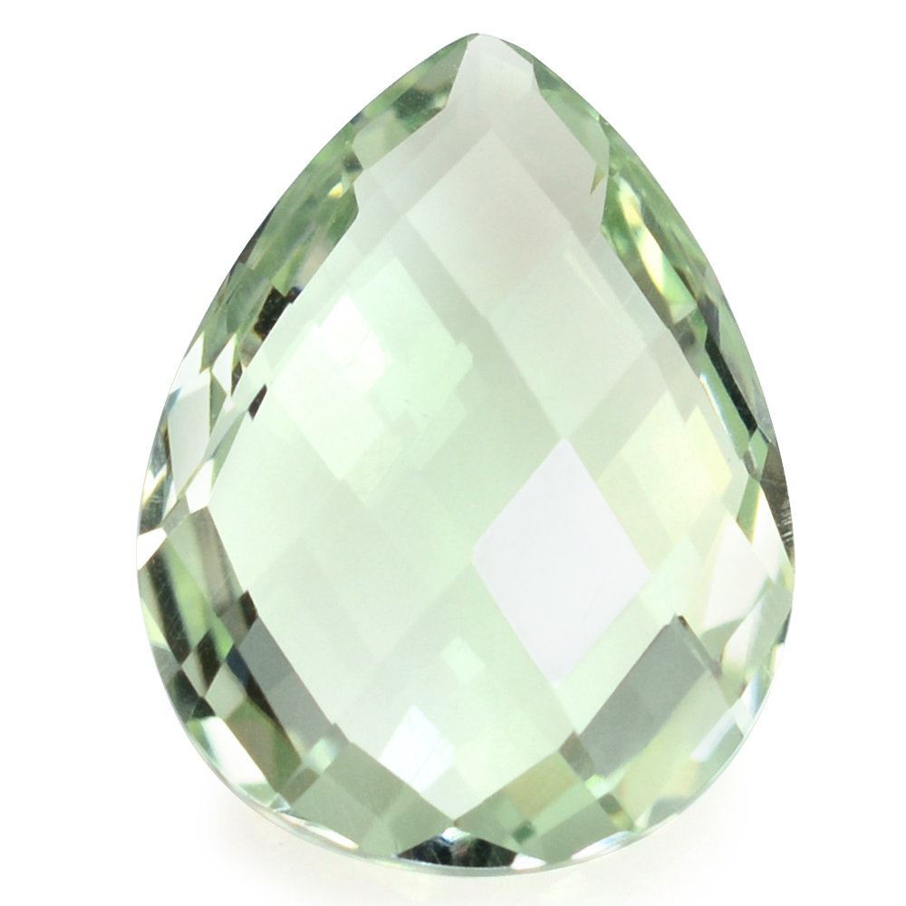 GREEN AMETHYST BRIOLETTE PEAR 16X12MM 6.26 Cts.