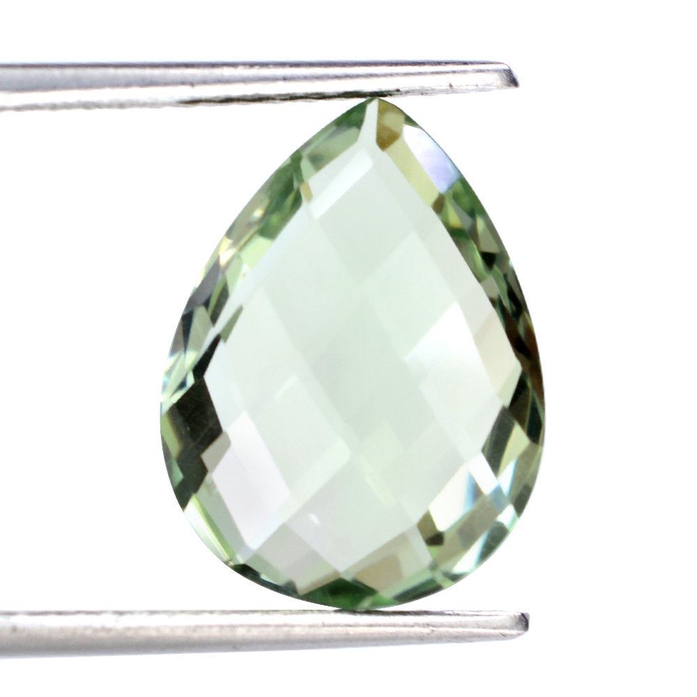 GREEN AMETHYST BRIOLETTE PEAR 16X12MM 6.26 Cts.