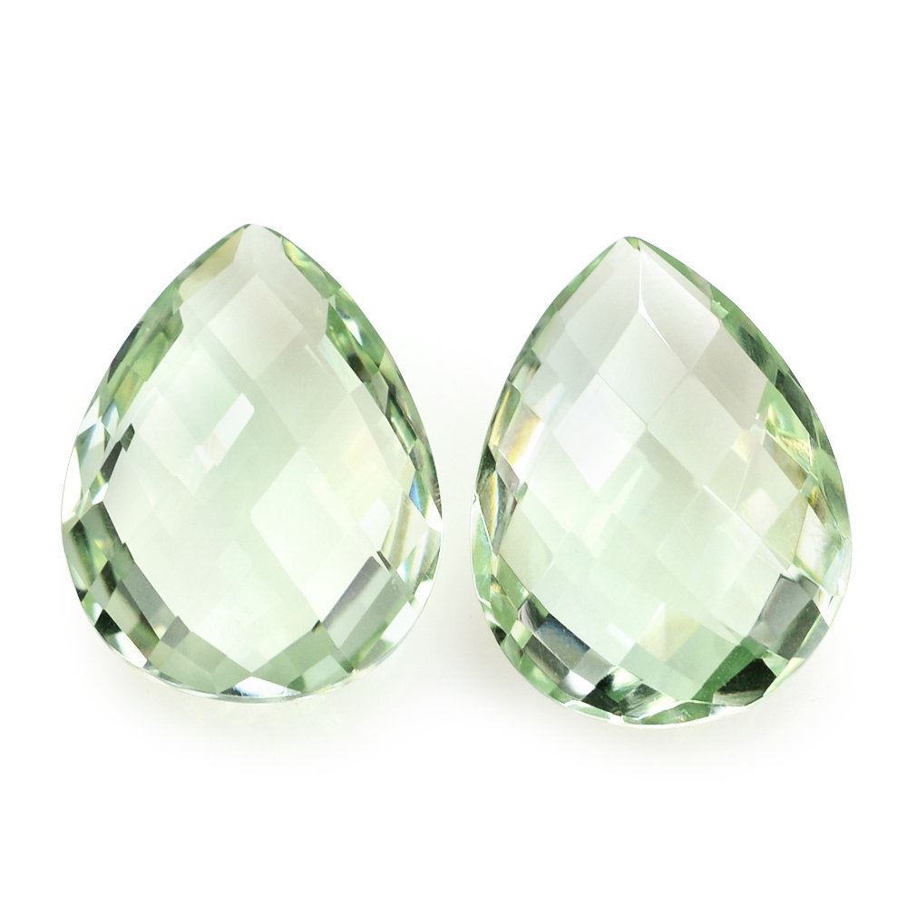 GREEN AMETHYST BRIOLETTE PEAR 16X12MM 6.26 Cts.