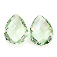 GREEN AMETHYST BRIOLETTE PEAR 16X12MM 6.26 Cts.