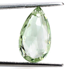 GREEN AMETHYST ROSE CUT BRIOLETTE PEAR (FULL DRILL) 16X9MM 5.12 Cts.