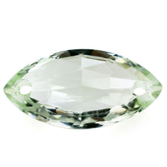 GREEN AMETHYST ROSE CUT BRIOLETTE MARQUISE (FULL DRILL) (TWO HOLE) 16X8MM 3.82 Cts.