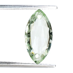 GREEN AMETHYST ROSE CUT BRIOLETTE MARQUISE (FULL DRILL) (TWO HOLE) 16X8MM 3.82 Cts.