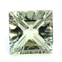 GREEN AMETHYST CONCAVE CUT SQUARE 20MM 30.53 Cts.
