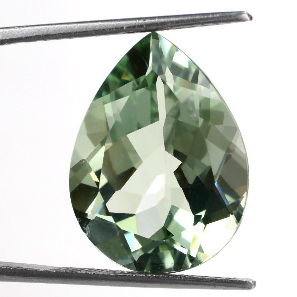 GREEN AMETHYST CUT PEAR 21X16MM 18.00 Cts.