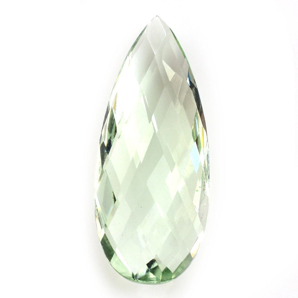 GREEN AMETHYST BRIOLETTE PEAR 30X12MM 12.75 Cts.