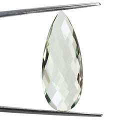 GREEN AMETHYST BRIOLETTE PEAR 30X12MM 12.75 Cts.