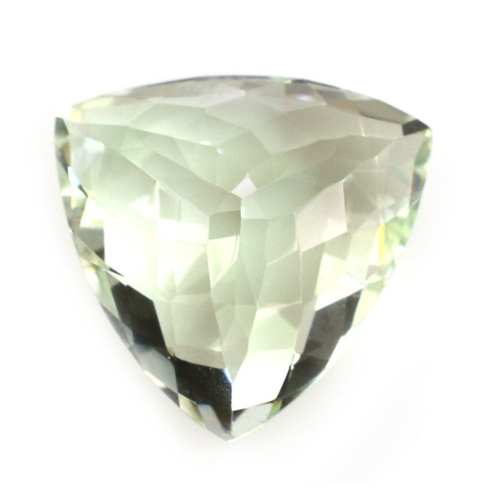 GREEN AMETHYST CHECKER CUT TRILLION 16MM 12.47 Cts.