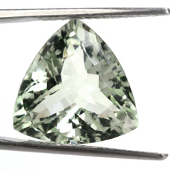 GREEN AMETHYST CHECKER CUT TRILLION 16MM 12.47 Cts.
