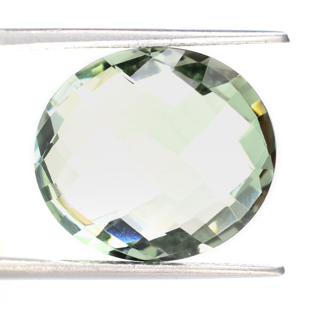 GREEN AMETHYST BRIOLETTE OVAL 18X16MM 13.78 Cts.