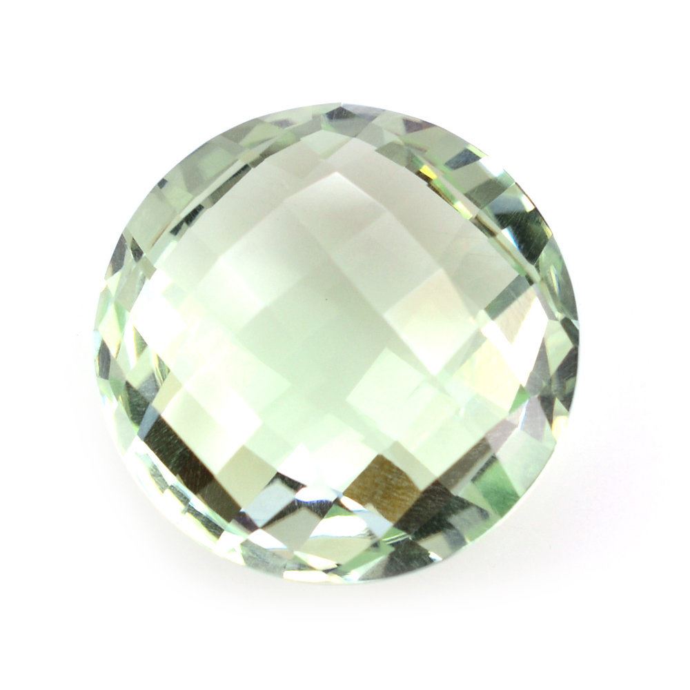 GREEN AMETHYST BRIOLETTE ROUND 18MM 17.68 Cts.