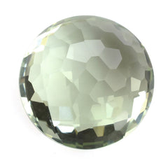 GREEN AMETHYST CHECKER TOP IRREGULAR FACET BACK ROUND 20MM 28.10 Cts.