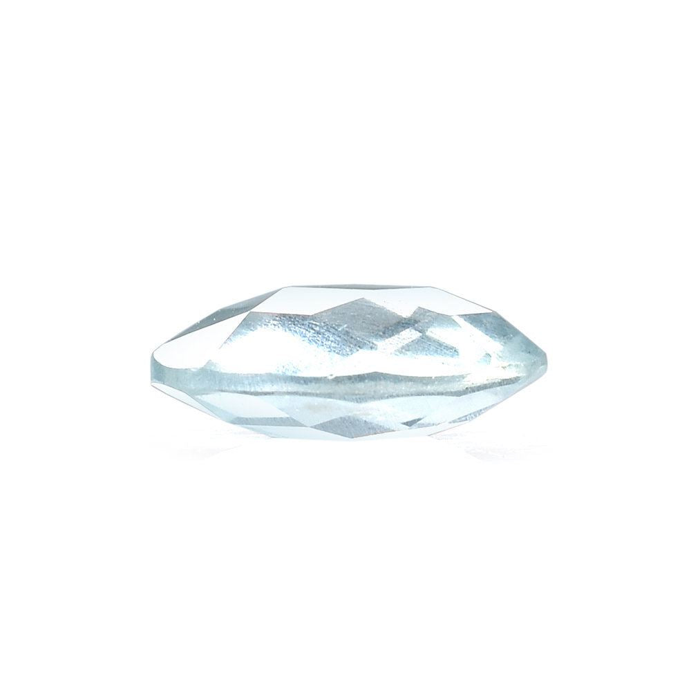 GREEN AQUAMARINE CHECKER CUT BRIOLETTE OVAL (HI/TRANSLUCENT) 10X8MM 2.10 Cts.