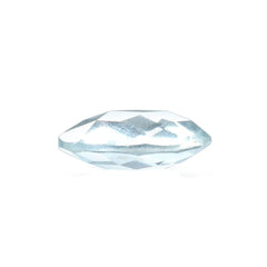 GREEN AQUAMARINE CHECKER CUT BRIOLETTE OVAL (HI/TRANSLUCENT) 10X8MM 2.10 Cts.