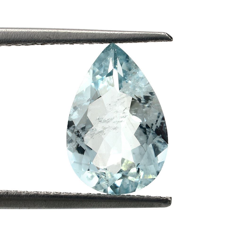 GREEN AQUAMARINE CUT PEAR (HI) 12X8MM 2.40 Cts.