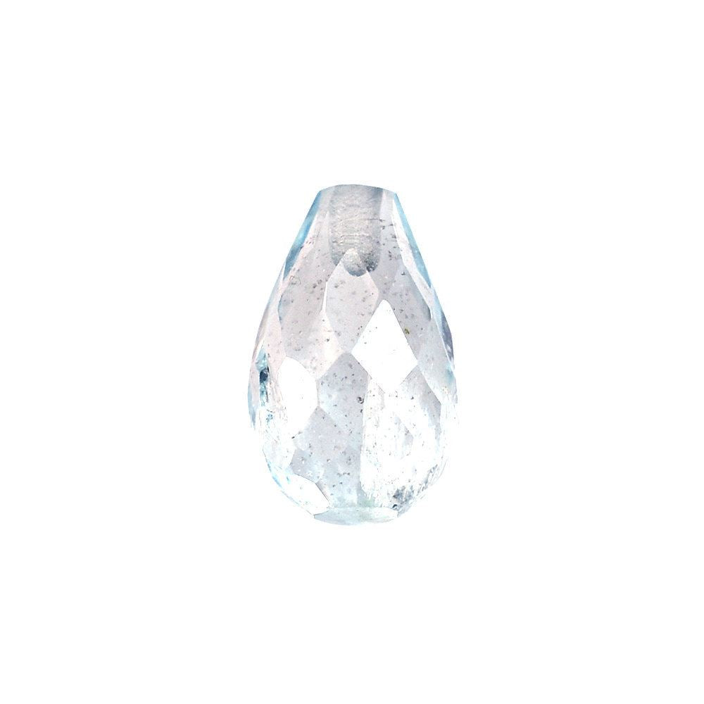 GREEN AQUAMARINE FACETED DROPS (HALF DRILL) (HI) 8X5MM 1.33 Cts.