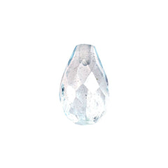 GREEN AQUAMARINE FACETED DROPS (HALF DRILL) (HI) 8X5MM 1.33 Cts.