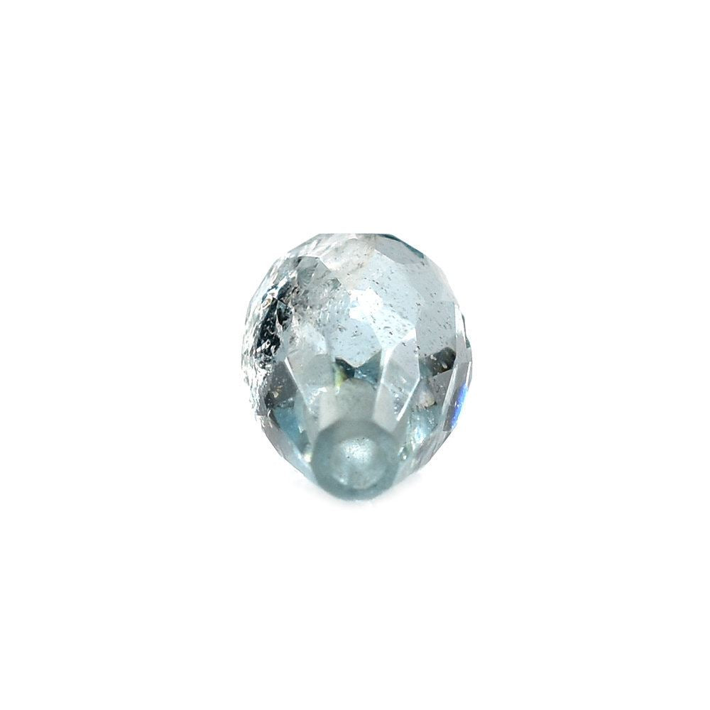 GREEN AQUAMARINE FACETED DROPS (HALF DRILL) (HI) 8X5MM 1.33 Cts.