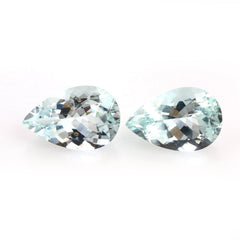 GREEN AQUAMARINE CUT PEAR (B) 12X6MM 2.83 Cts.