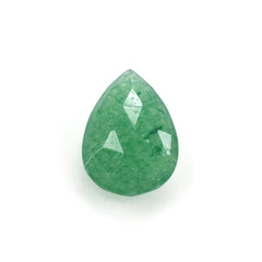 GREEN AVENTURINE QUARTZ ROSE CUT BRIOLETTE PEAR (MEDIUM) 14X10MM 4.55 Cts.