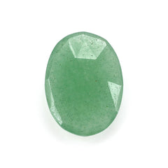 GREEN AVENTURINE QUARTZ ROSE CUT BRIOLETTE OVAL (MEDIUM) 18X13MM 7.34 Cts.