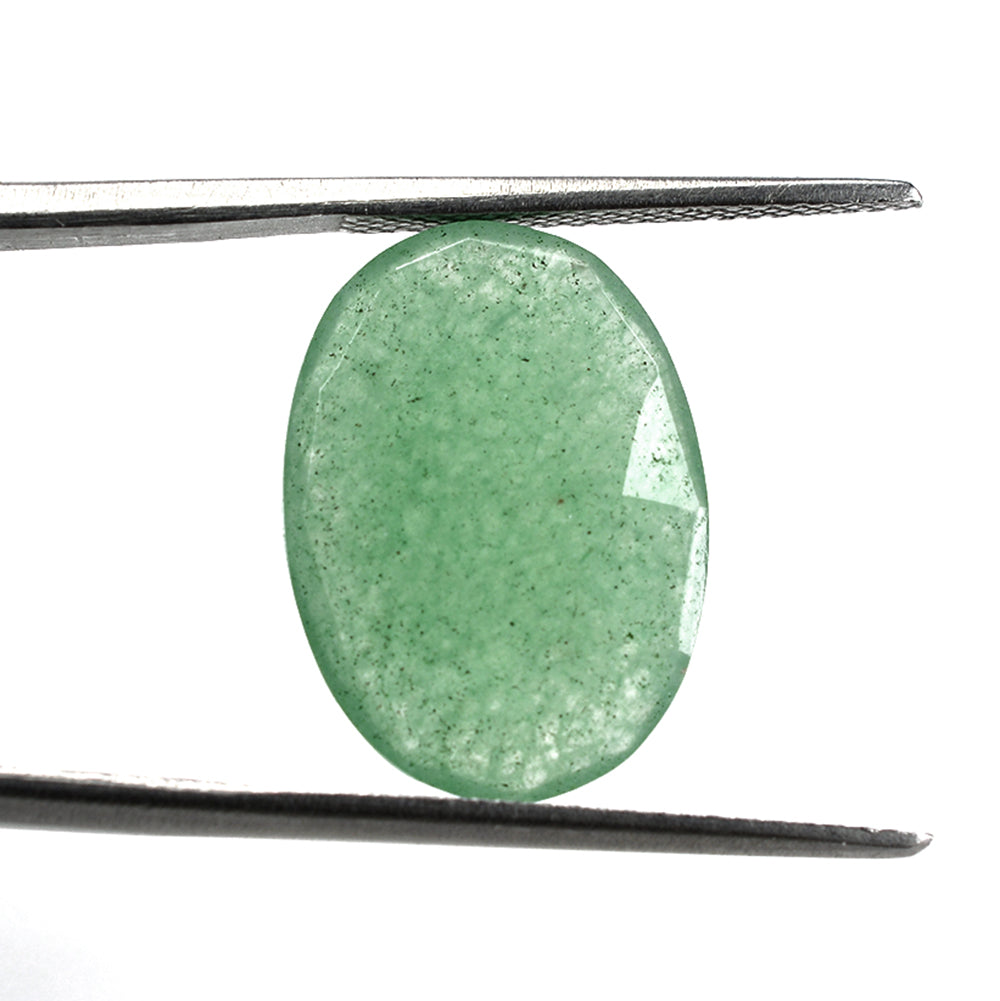 GREEN AVENTURINE QUARTZ ROSE CUT BRIOLETTE OVAL (MEDIUM) 18X13MM 7.34 Cts.