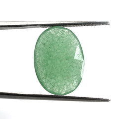 GREEN AVENTURINE QUARTZ ROSE CUT BRIOLETTE OVAL (MEDIUM) 18X13MM 7.34 Cts.