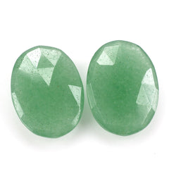 GREEN AVENTURINE QUARTZ ROSE CUT BRIOLETTE OVAL (MEDIUM) 18X13MM 7.34 Cts.