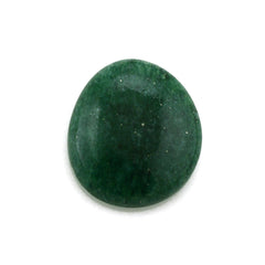 GREEN AVENTURINE QUARTZ IRREGULAR OVAL CAB (DARK) 16X14MM 7.73 Cts.