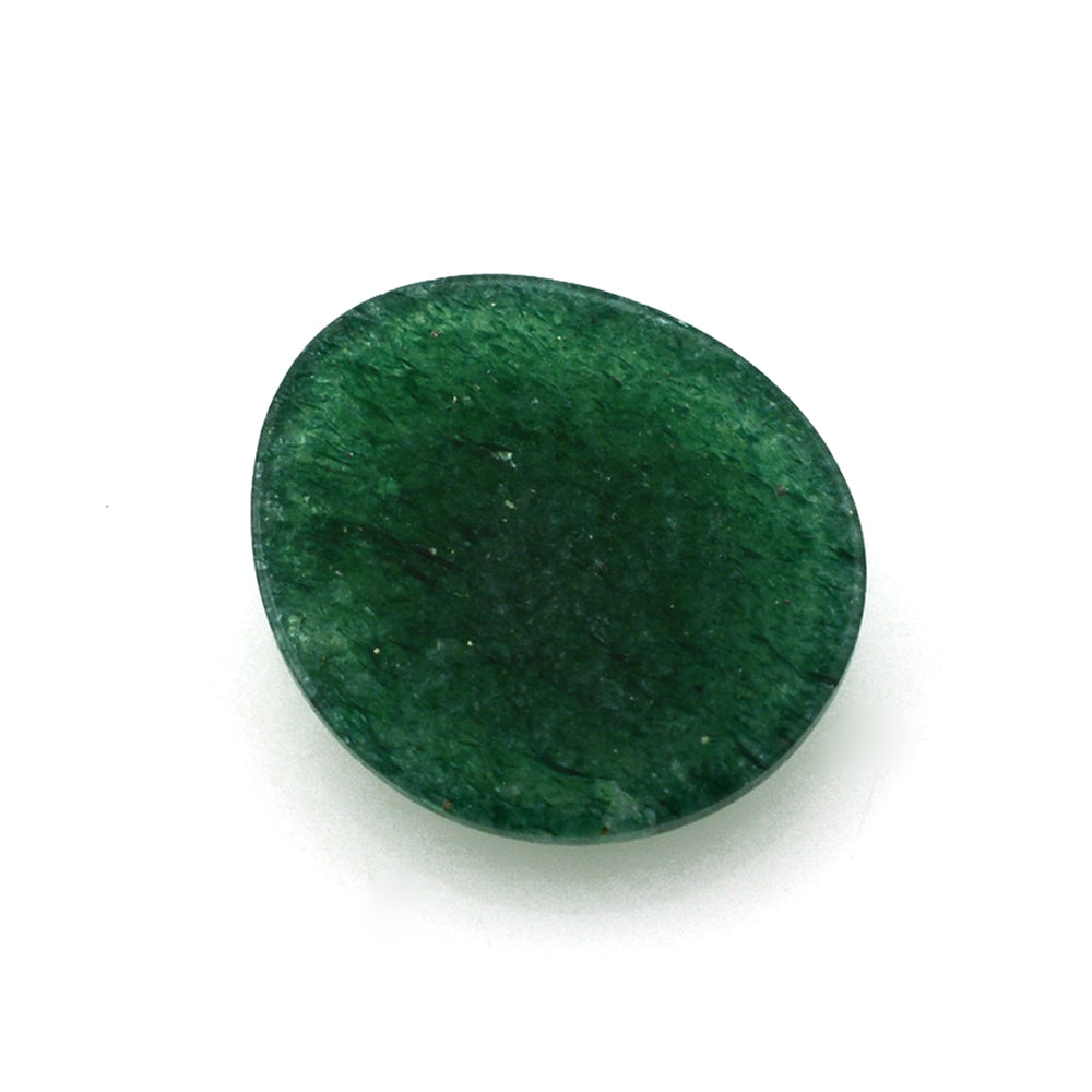 GREEN AVENTURINE QUARTZ IRREGULAR OVAL CAB (DARK) 16X14MM 7.73 Cts.