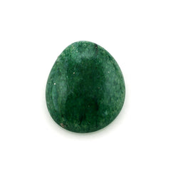 GREEN AVENTURINE QUARTZ IRREGULAR OVAL CAB (DARK) 12X10MM 3.20 Cts.