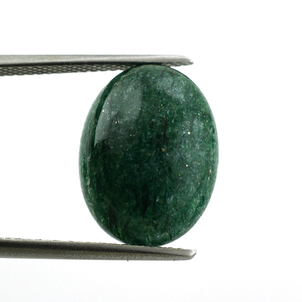 GREEN AVENTURINE QUARTZ OVAL CAB (DARK) 16X12MM 8.87 Cts.