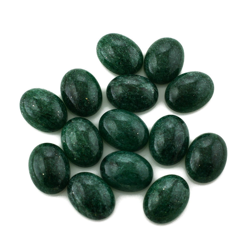 GREEN AVENTURINE QUARTZ OVAL CAB (DARK) 16X12MM 8.87 Cts.