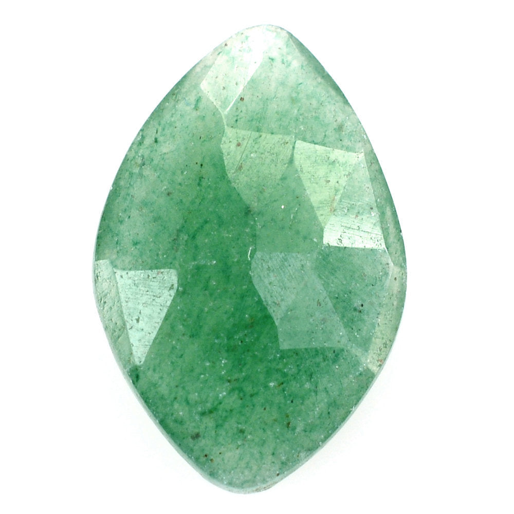 GREEN AVENTURINE ROSE CUT BRIOLETTE IRREGULAR ONION SHAPE (MEDIUM) 14X9MM 2.78 Cts.