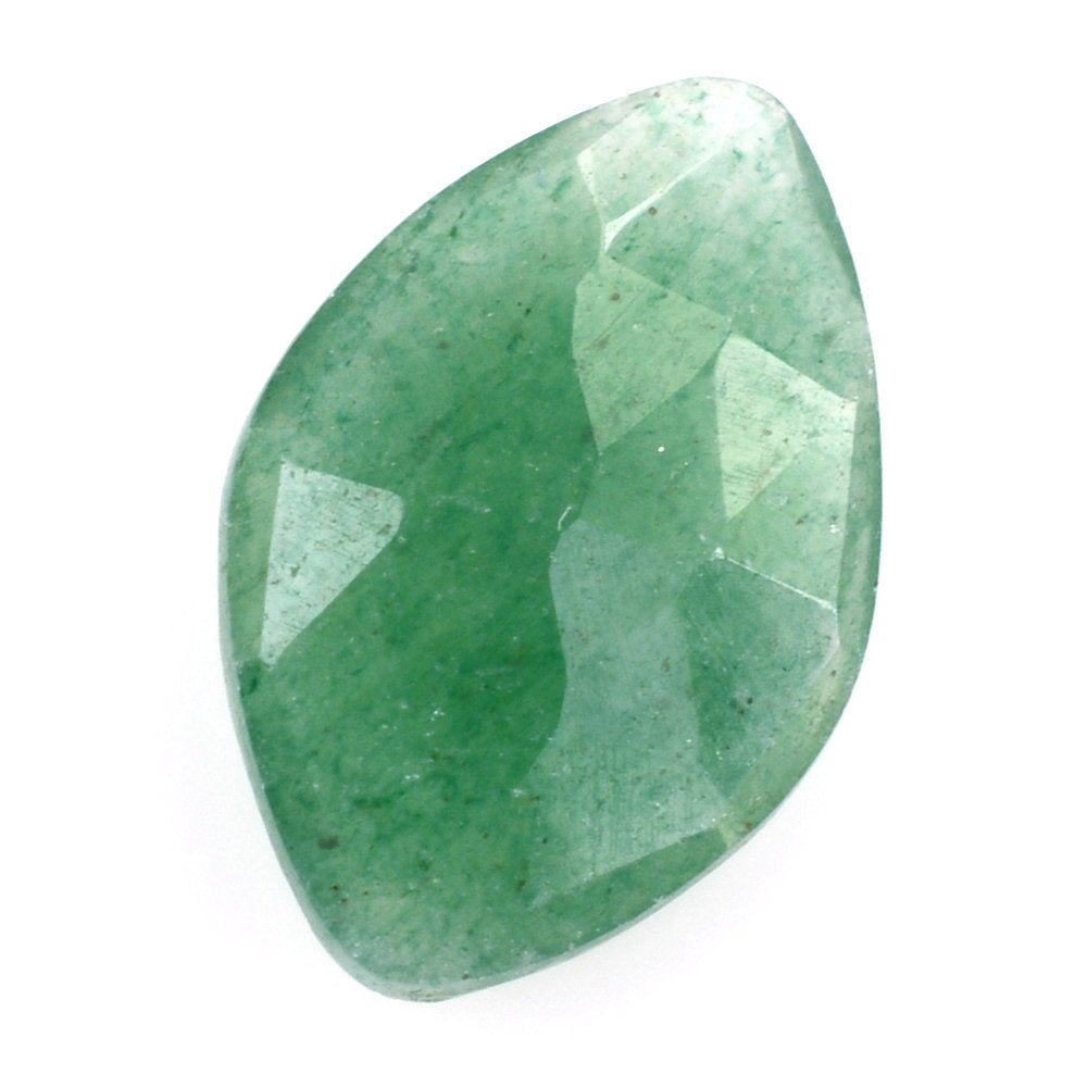 GREEN AVENTURINE ROSE CUT BRIOLETTE IRREGULAR ONION SHAPE (MEDIUM) 14X9MM 2.78 Cts.