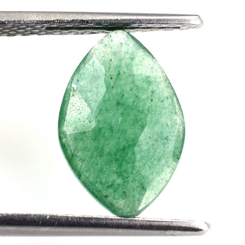 GREEN AVENTURINE ROSE CUT BRIOLETTE IRREGULAR ONION SHAPE (MEDIUM) 14X9MM 2.78 Cts.