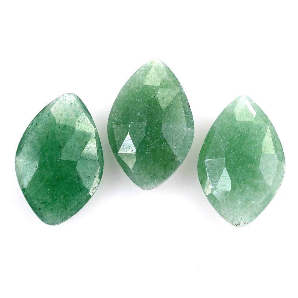 GREEN AVENTURINE ROSE CUT BRIOLETTE IRREGULAR ONION SHAPE (MEDIUM) 14X9MM 2.78 Cts.