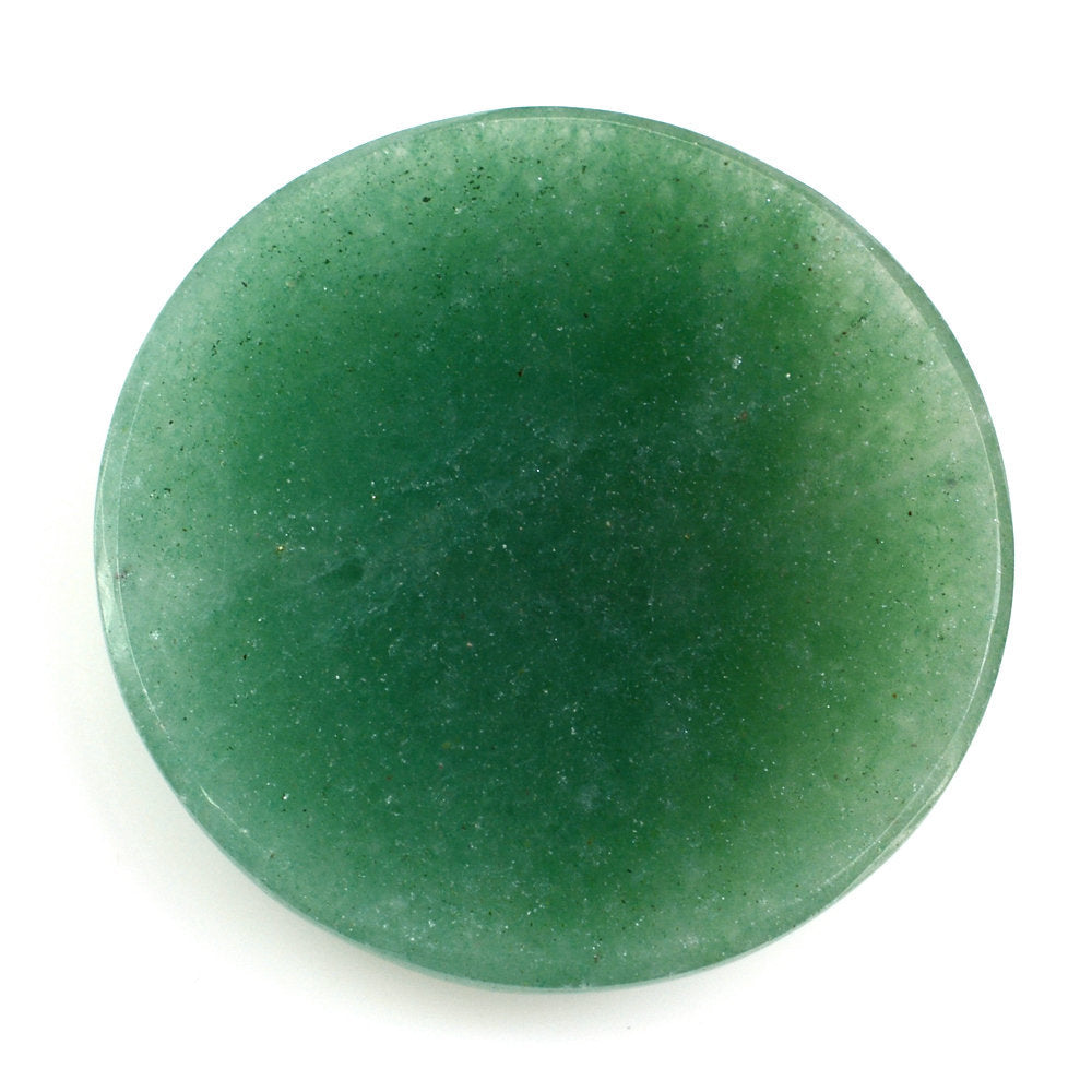 GREEN AVENTURINE ROSE CUT ROUND CAB (MEDIUM) 30MM 40.15 Cts.