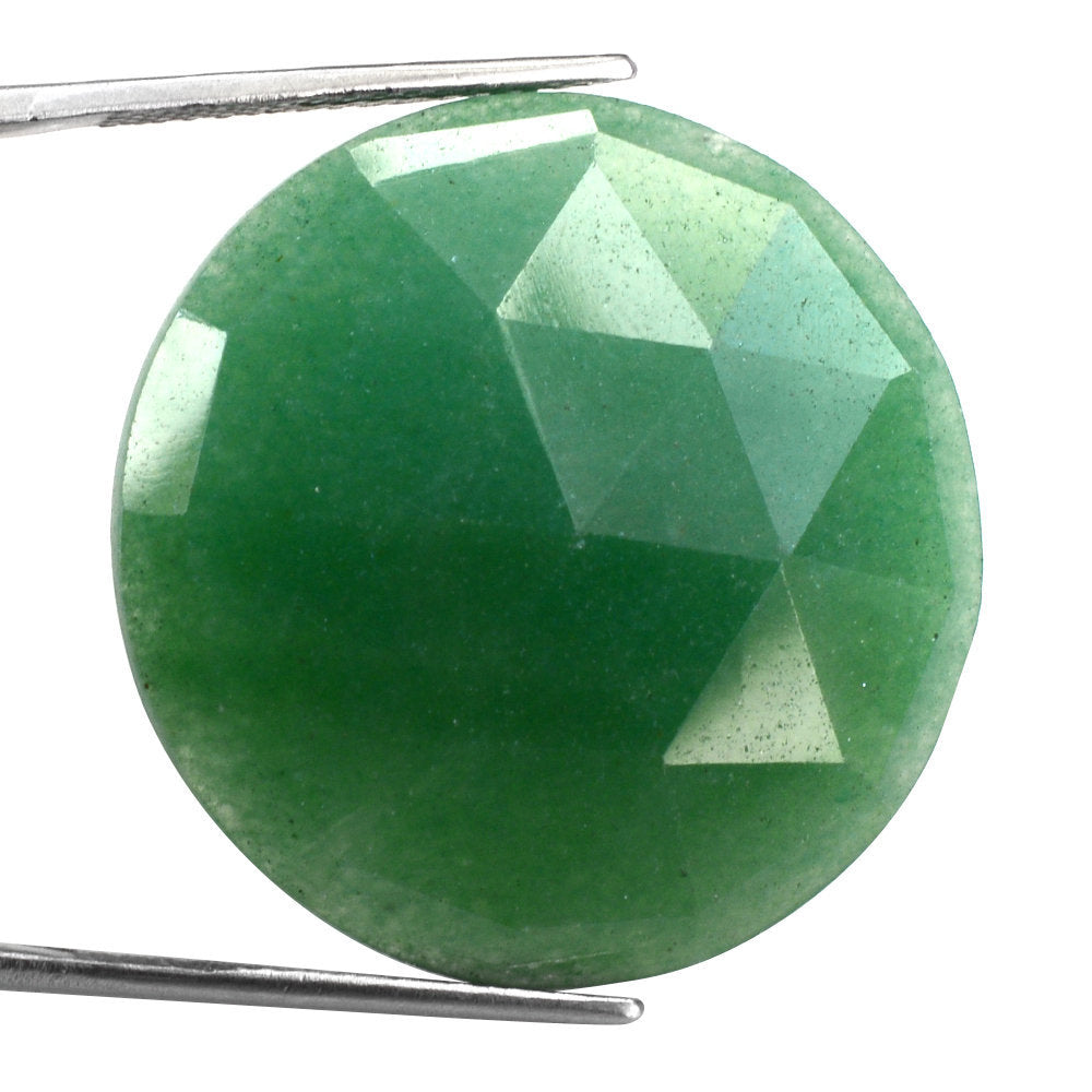 GREEN AVENTURINE ROSE CUT ROUND CAB (MEDIUM) 30MM 40.15 Cts.