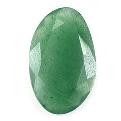 GREEN AVENTURINE STEP CUT BACK IRREGULAR OVAL (MEDIUM) 23X14MM 9.12 Cts.