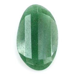 GREEN AVENTURINE STEP CUT BACK IRREGULAR OVAL (MEDIUM) 23X14MM 9.12 Cts.