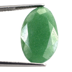 GREEN AVENTURINE STEP CUT BACK IRREGULAR OVAL (MEDIUM) 23X14MM 9.12 Cts.