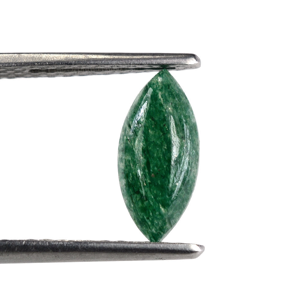 GREEN AVENTURINE MARQUISE CAB (WITH FROSTED BOTTOM) (DARK) 11.90X5.40MM 1.39 Cts.