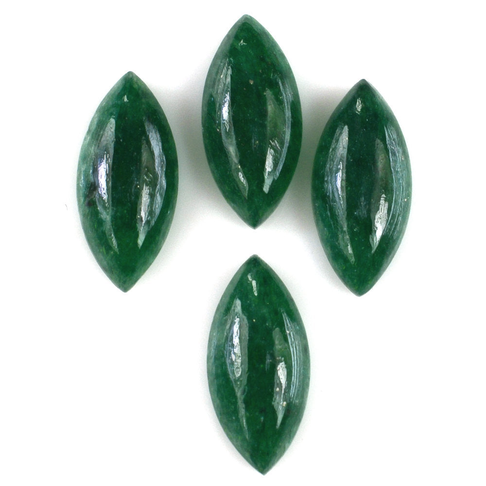 GREEN AVENTURINE MARQUISE CAB (WITH FROSTED BOTTOM) (DARK) 11.90X5.40MM 1.39 Cts.