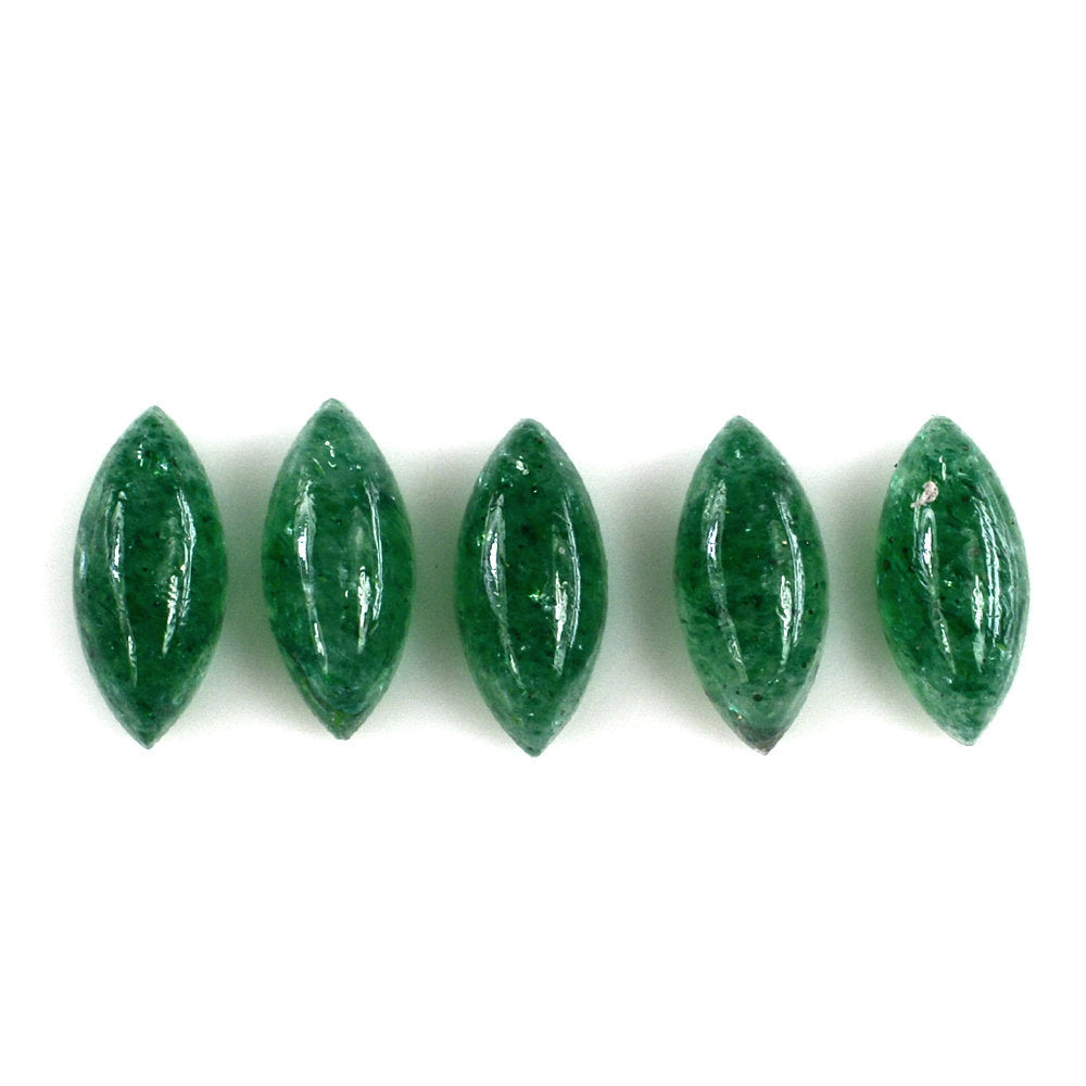 GREEN AVENTURINE MARQUISE CAB (WITH FROSTED BOTTOM) 7.90X3.60MM 0.55 Cts.