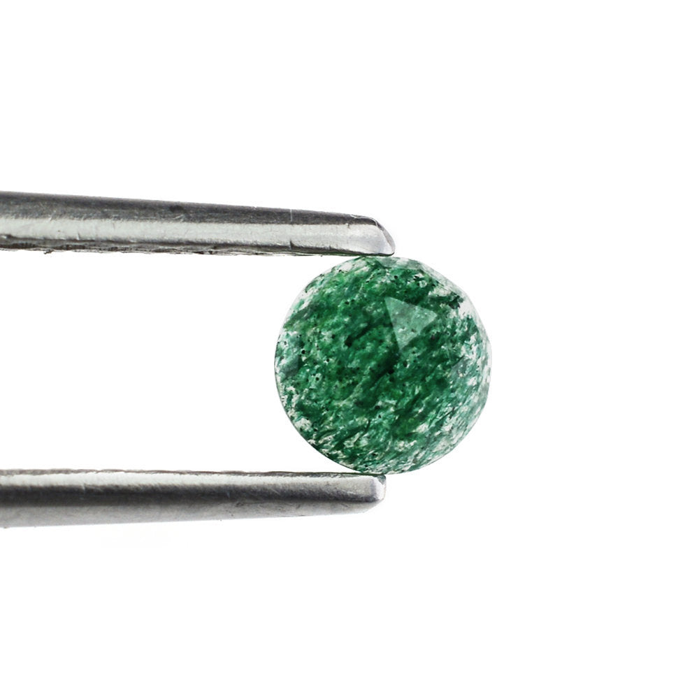 GREEN AVENTURINE ROSE CUT ROUND CAB 5MM 0.43 Cts.