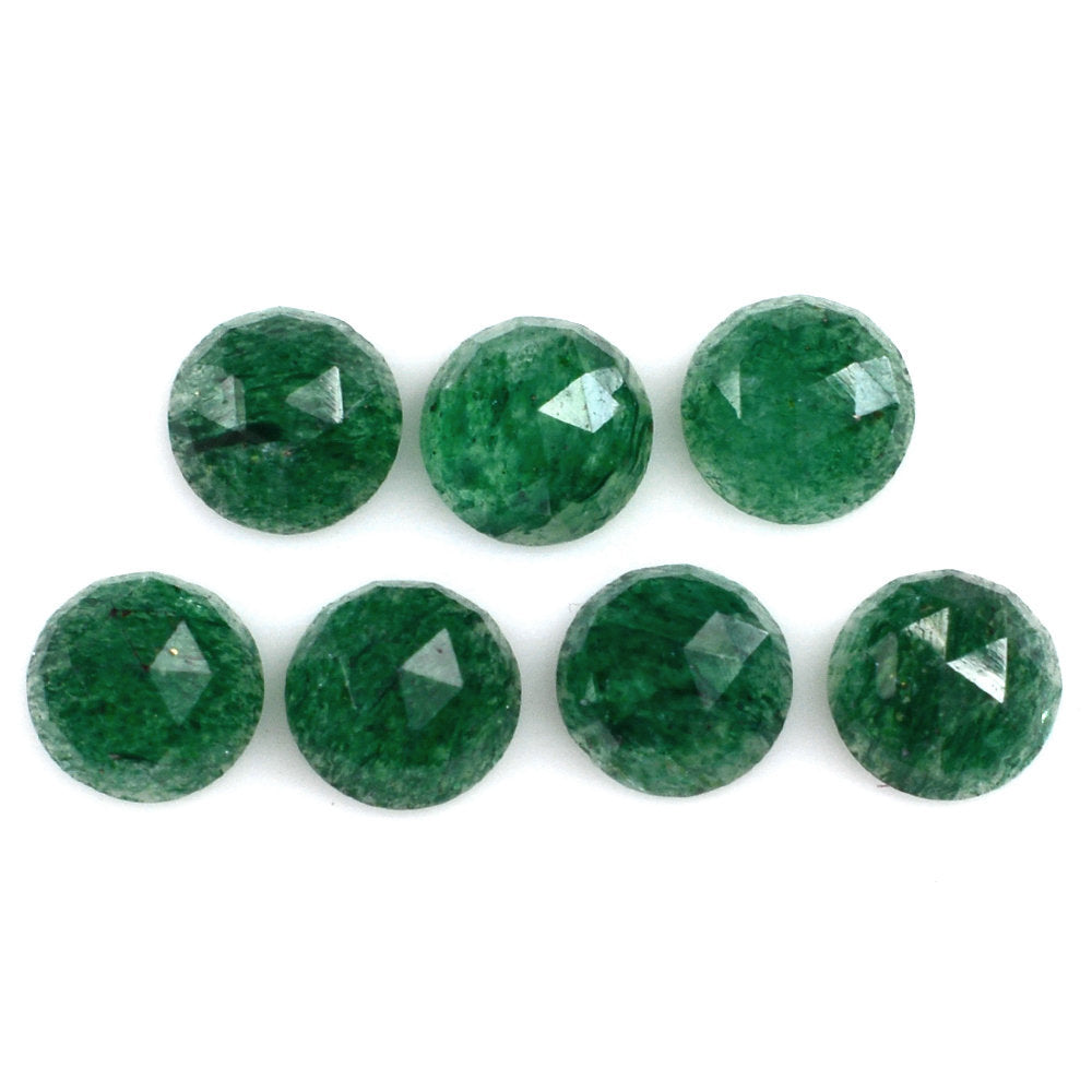 GREEN AVENTURINE ROSE CUT ROUND CAB 5MM 0.43 Cts.