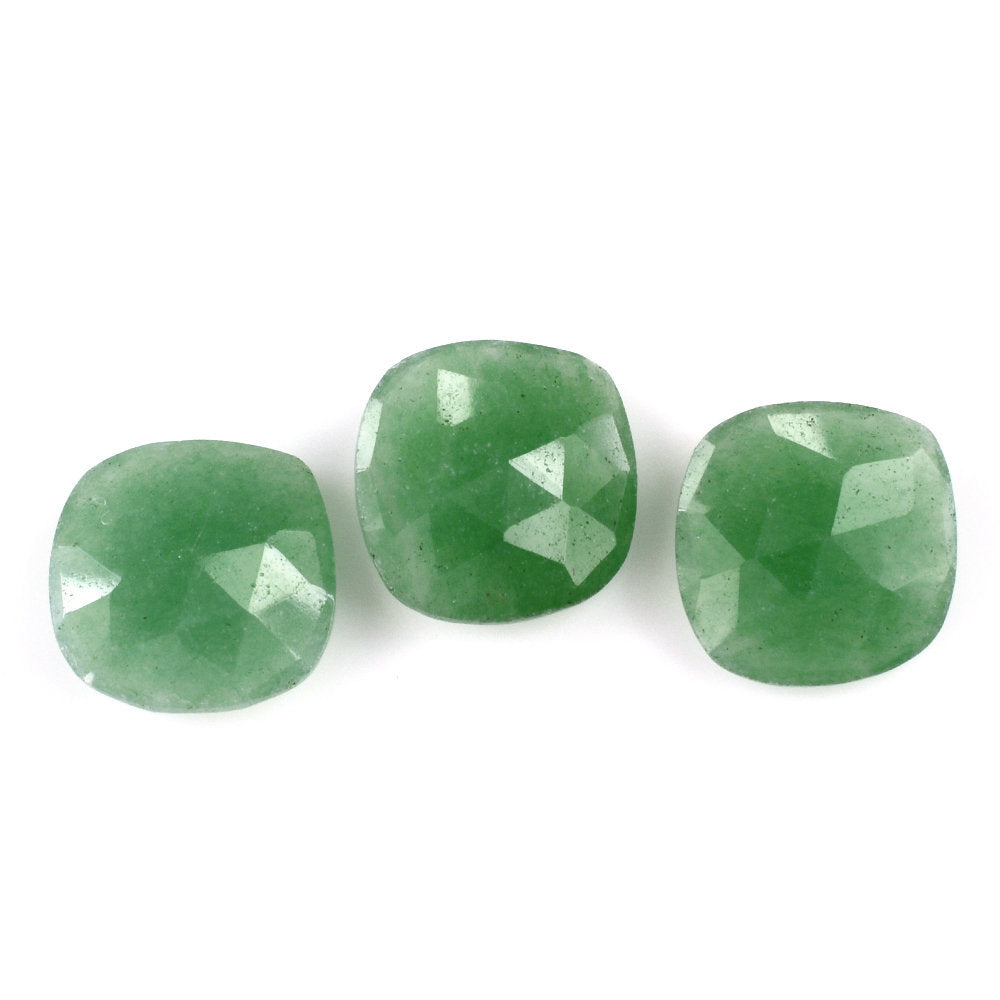 GREEN AVENTURINE ROSE CUT BRIOLETTE CUSHION (MEDIUM) 11MM 3.10 Cts.