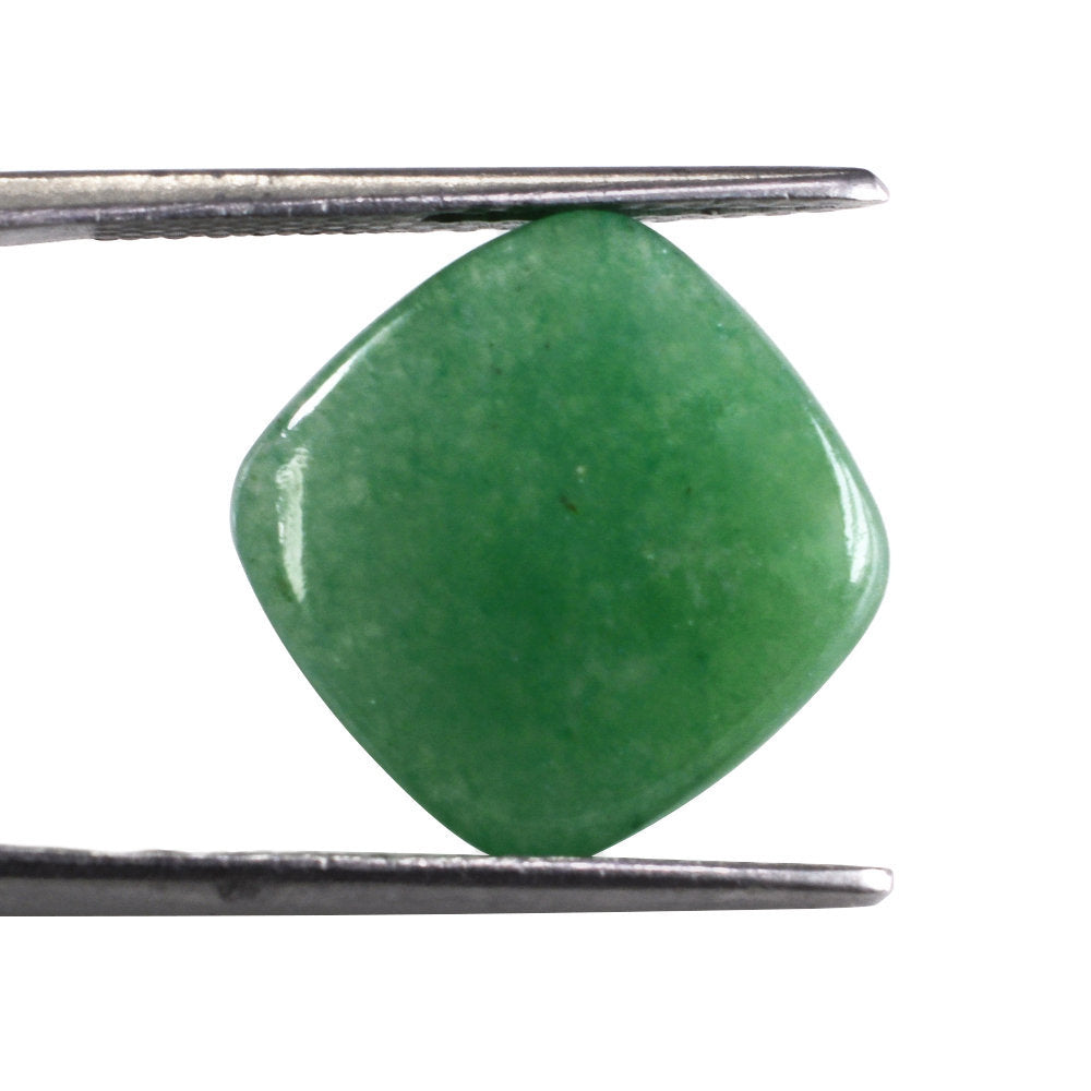 GREEN AVENTURINE LENTIL CUSHION (MEDIUM) 14MM 7.03 Cts.