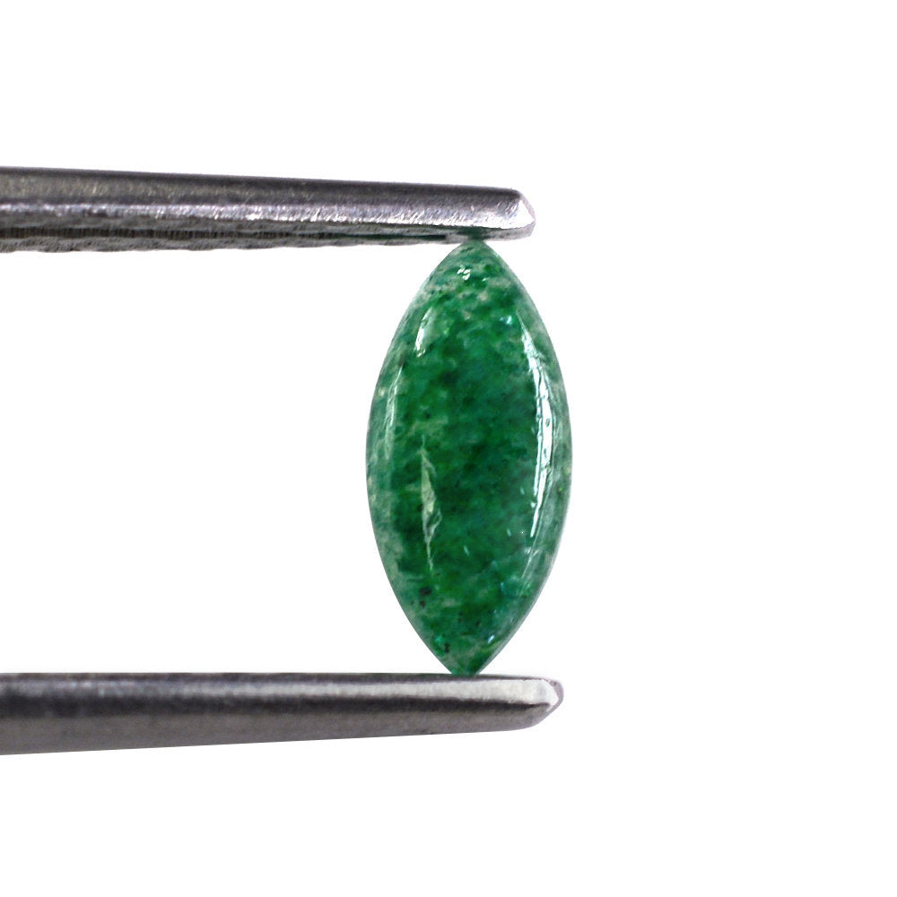 GREEN AVENTURINE MARQUISE CAB (WITH FROSTED BOTTOM) 8.55X4MM 0.65 Cts.